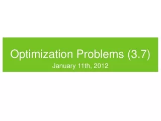 Optimization Problems (3.7)