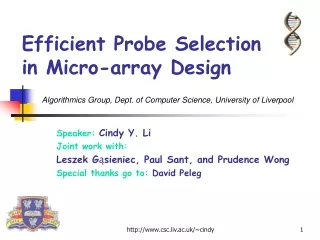 Efficient Probe Selection in Micro-array Design