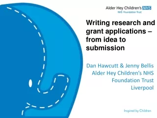 Writing research and grant applications – from idea to submission