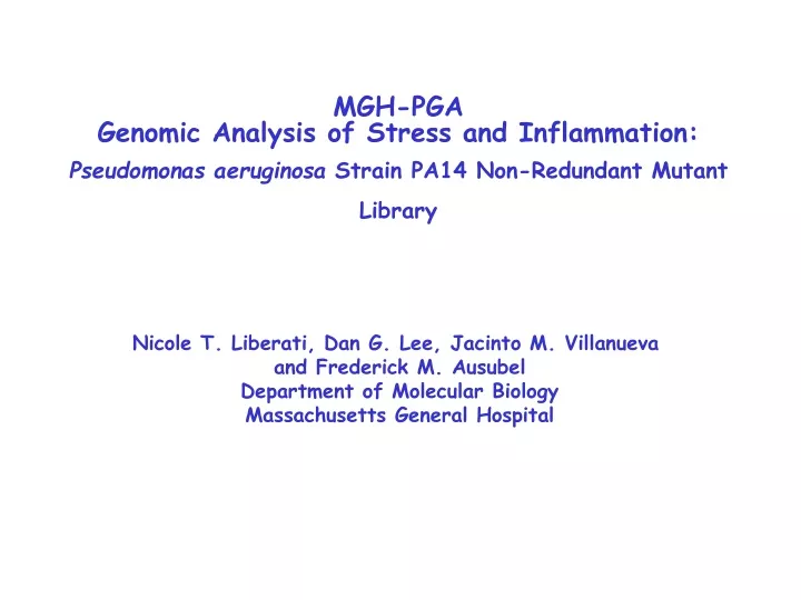 mgh pga genomic analysis of stress