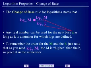 Logarithm Properties - Change of Base