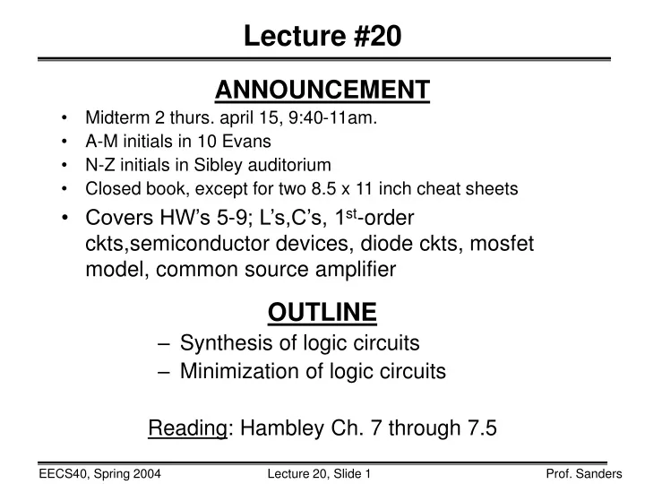 lecture 20