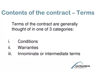 Contents of the contract – Terms