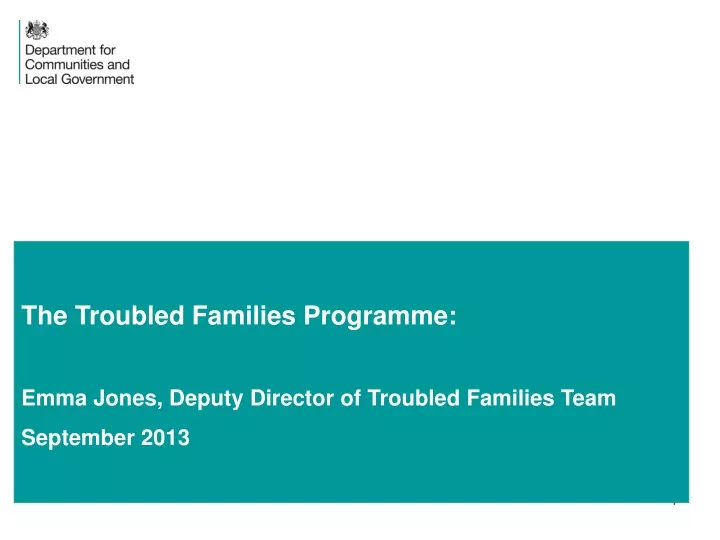 the troubled families programme emma jones deputy