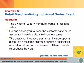 CHAPTER 12 Retail Merchandising Individual Series Event