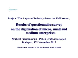 Project  &quot;The  impact  of  Industry  4.0 on the SME  sector „ Results  of  questionnaire survey