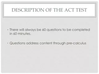 Description of the ACT Test