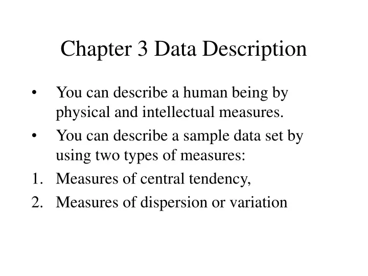 chapter 3 data description