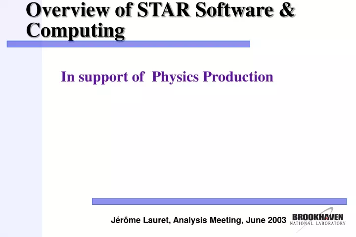 overview of star software computing