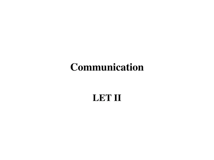 communication