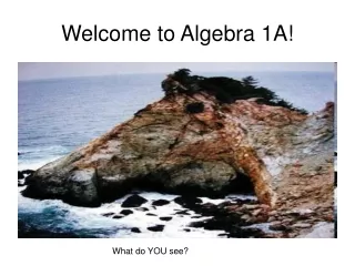 Welcome to Algebra 1A!