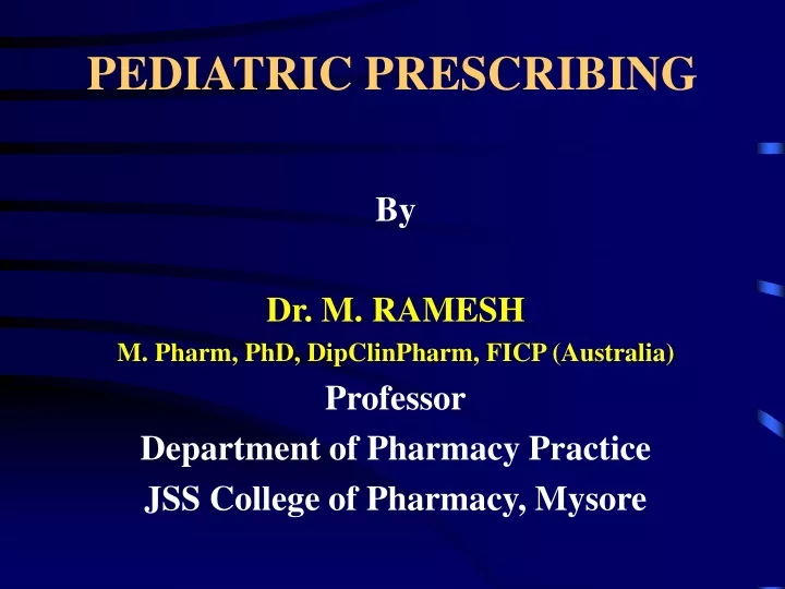 pediatric prescribing