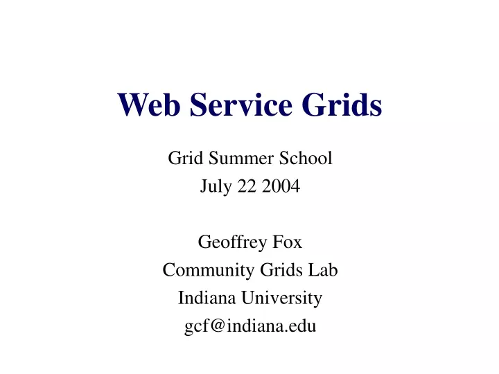 web service grids