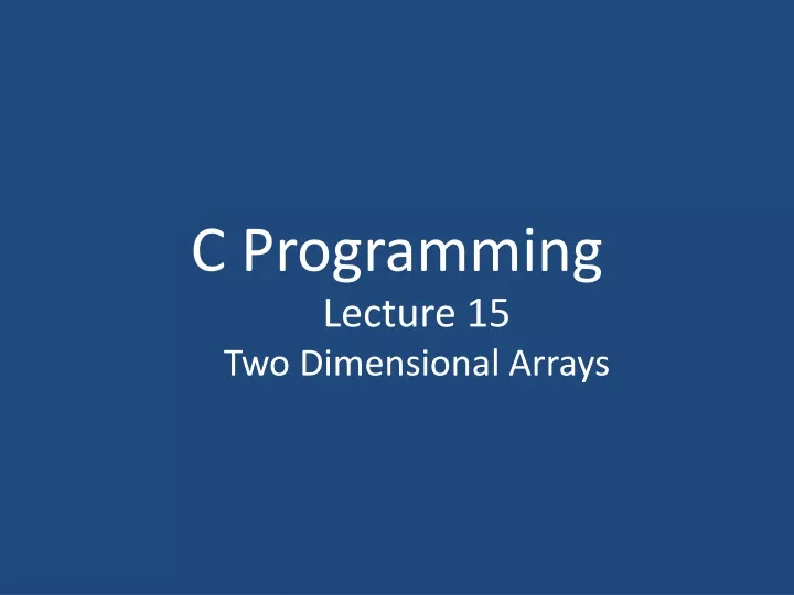 c programming