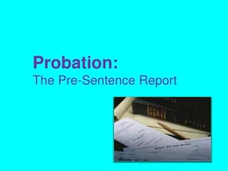 Probation: The Pre-Sentence Report