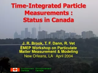 Time-Integrated Particle Measurements :  Status in Canada