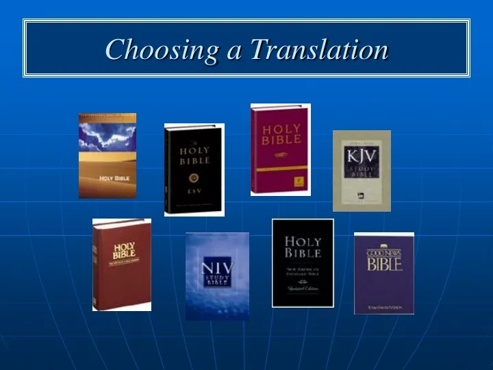 choosing a translation