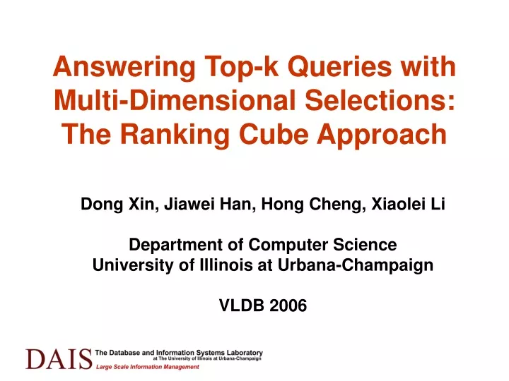 answering top k queries with multi dimensional selections the ranking cube approach