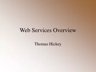 Web Services Overview