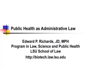 Public Health as Administrative Law