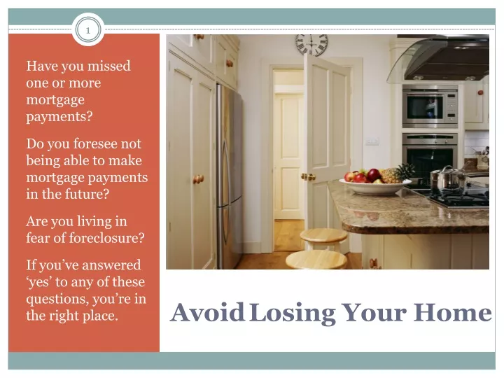 avoid losing your home