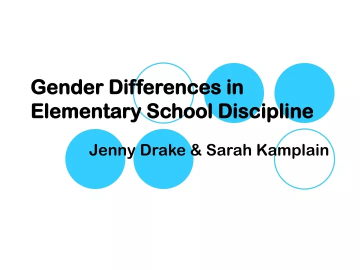 gender differences in elementary school discipline