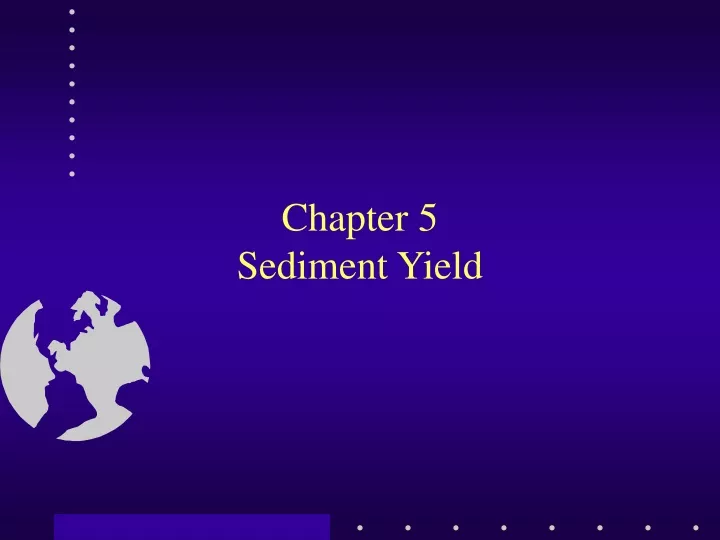 chapter 5 sediment yield