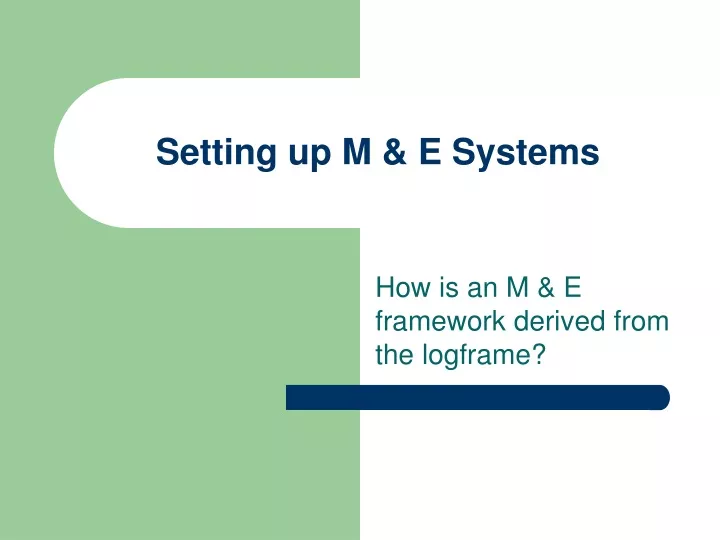 setting up m e systems