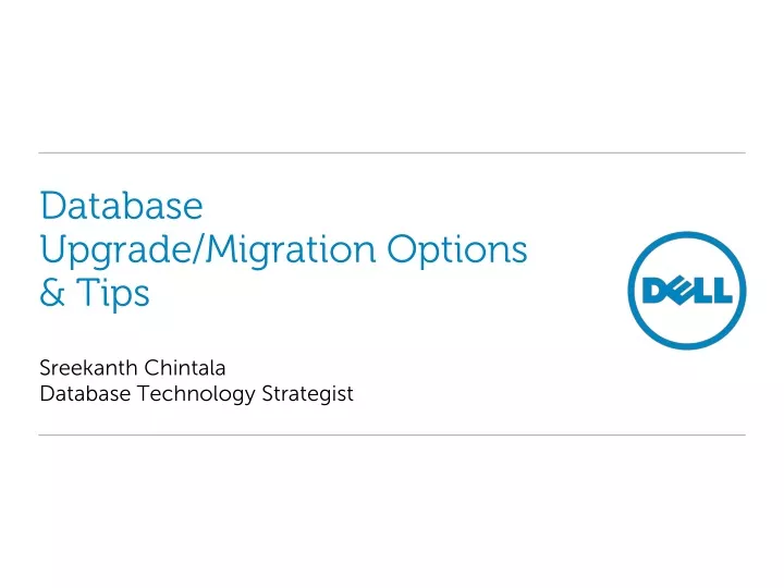 database upgrade migration options tips