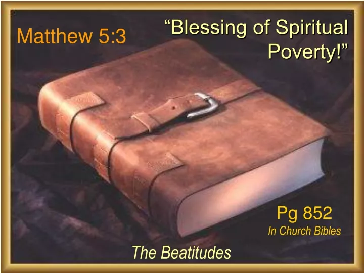 blessing of spiritual poverty