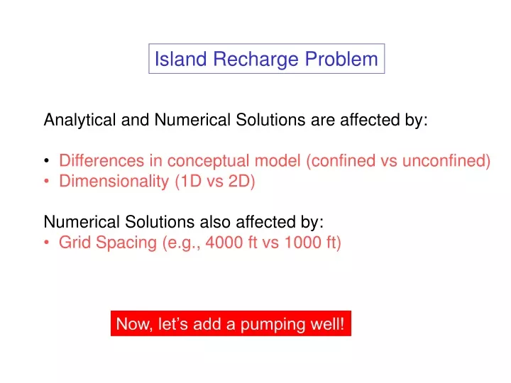 island recharge problem