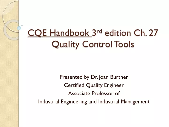 cqe handbook 3 rd edition ch 27 quality control tools
