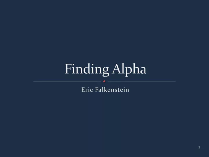 finding alpha