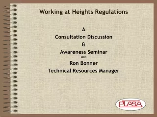 Working at Heights Regulations