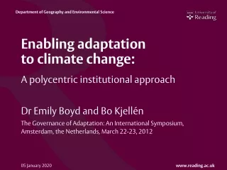 Enabling adaptation to climate change: