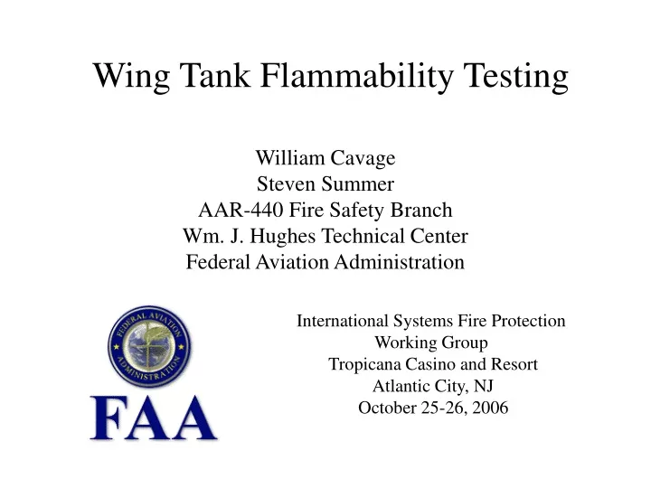 wing tank flammability testing