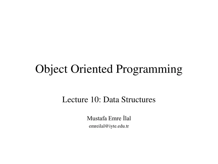 object oriented programming