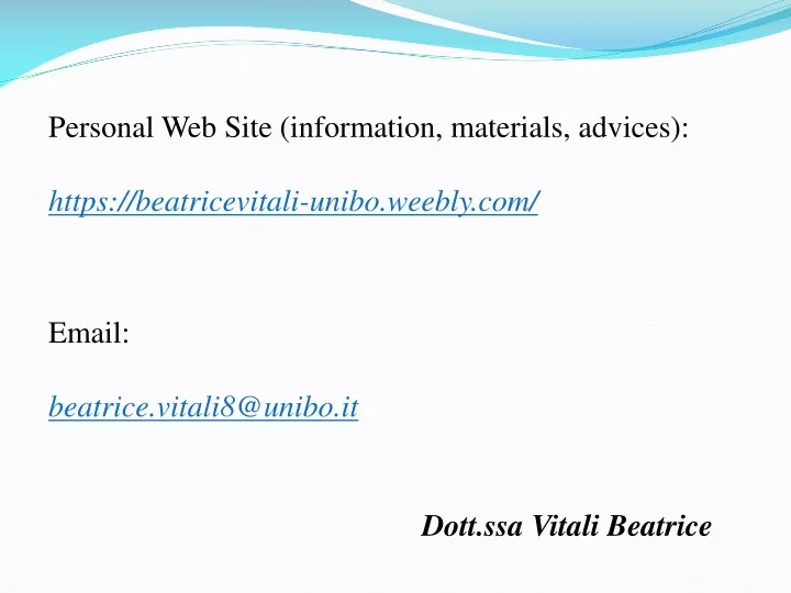 personal web site information materials advices