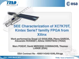 SEE Characterization of XC7K70T, Kintex Serie7 familly FPGA from  Xilinx