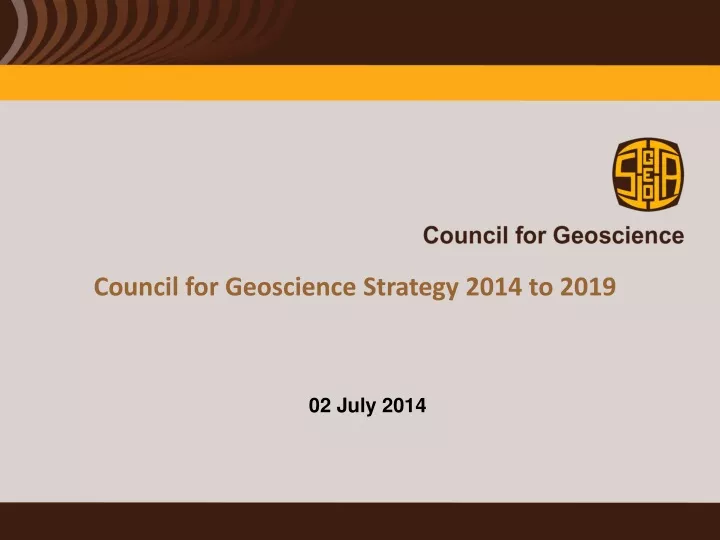 council for geoscience strategy 2014 to 2019
