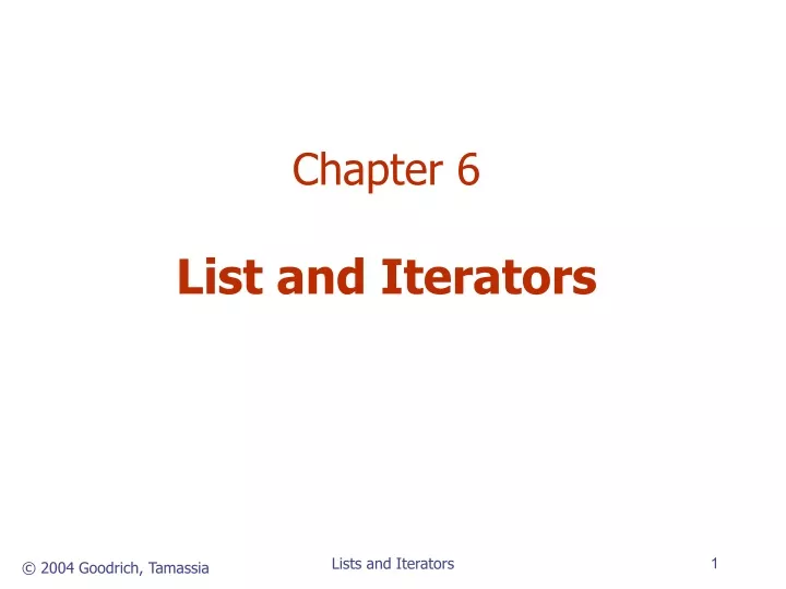 chapter 6 list and iterators
