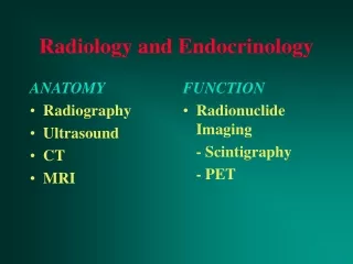 Radiology and Endocrinology