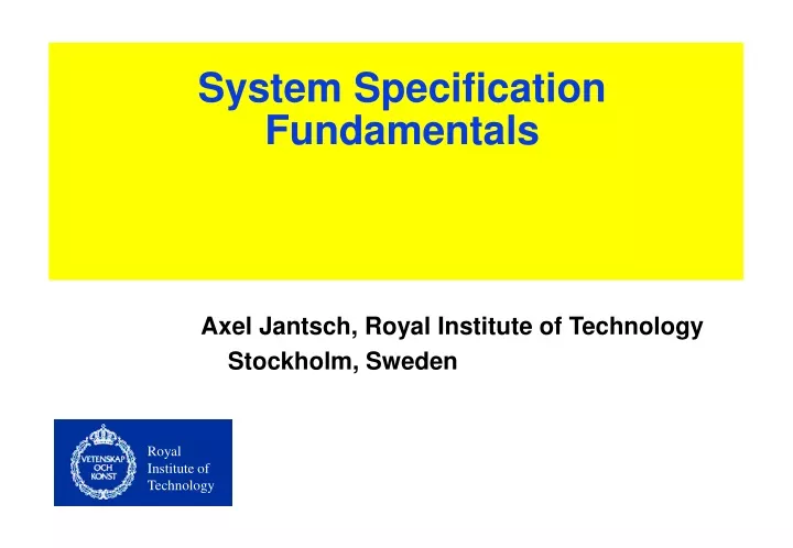 system specification fundamentals