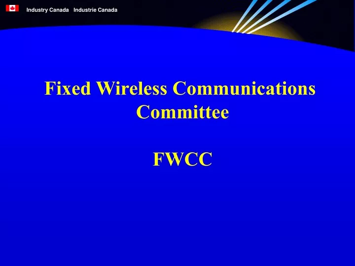 fixed wireless communications committee fwcc