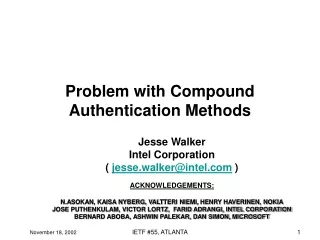 Problem with  Compound  Authentication Methods