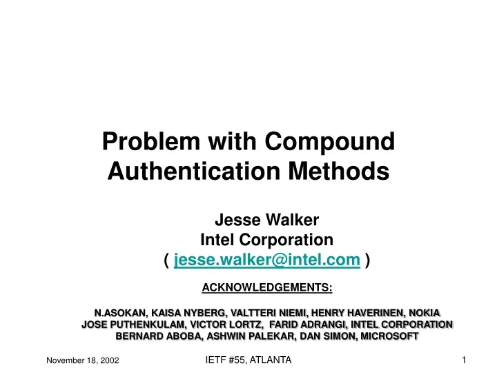 problem with compound authentication methods