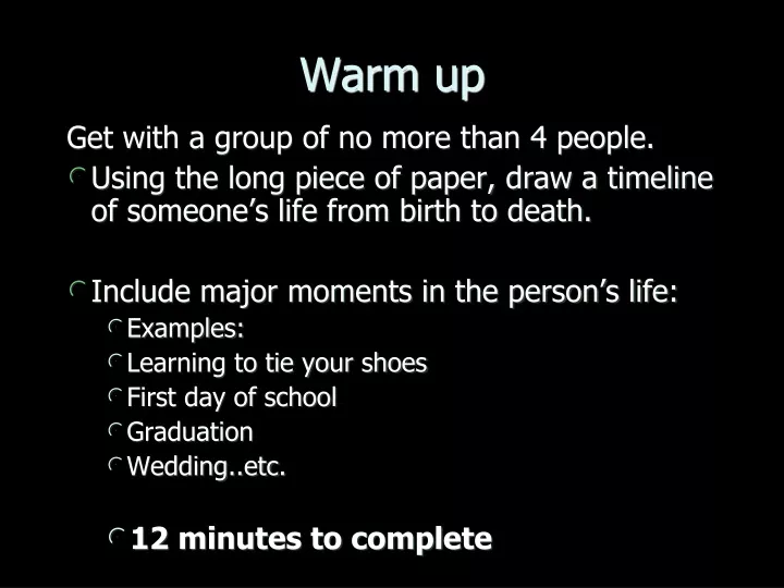 warm up