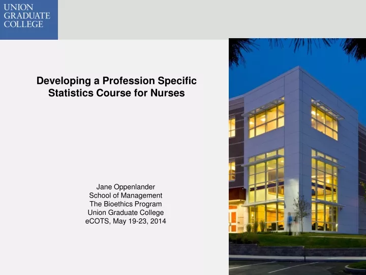 developing a profession specific statistics