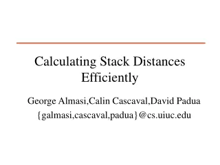 Calculating Stack Distances Efficiently