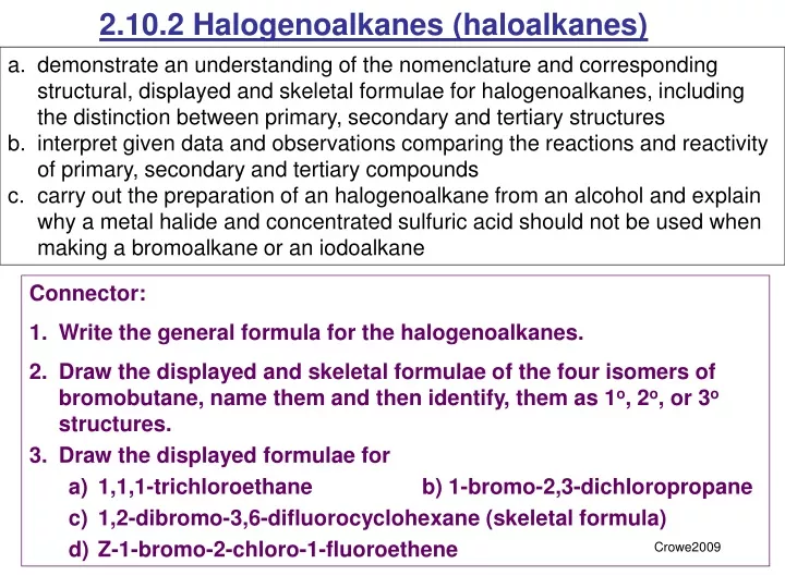 2 10 2 halogenoalkanes haloalkanes